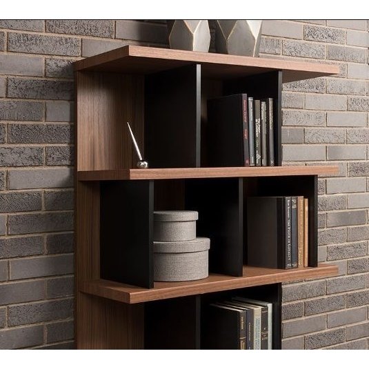 Life with Design ハイシェルフ 書棚 本棚 飾り棚 間仕切り棚 ブックシェルフ オープンシェルフ モダン おしゃれ オープン棚 ブラウン 幅80 オシャレ レトロ 木製 完成品 [2]