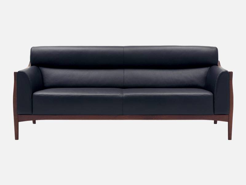 乐天商城 - 冨士ファニチア 3Pソファ モダン おしゃれ 日本製 Aura L08550S FUJI FURNITURE クラシック 木目 皮革 黒 国産 収納家具 インテリア家具 リビング収納 木目調 空間演出 インテリア性 便利 シンプルデザイン 幅広タイプ 省 北欧デザイン 省スペ