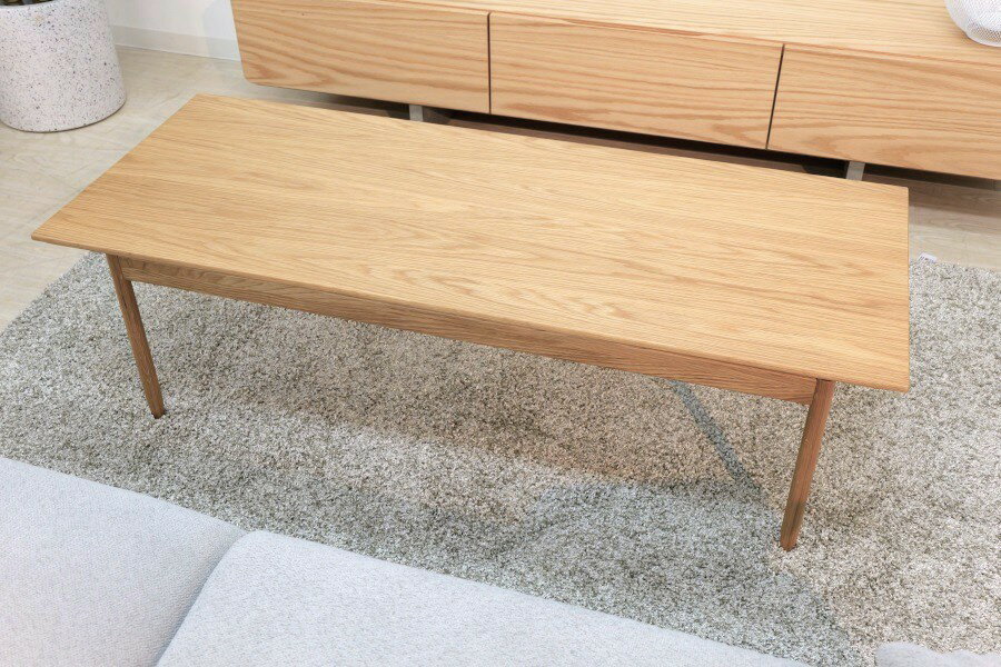 樂天商城 - センターテーブル ローテーブル 木製 天然木 オーク 幅120cm 北欧 ナチュラル リビング おしゃれ 高さ38cm 机 ウッド 長方形 丸角 丸脚 ブラウン 収納家具 インテリア家具 リビング収納 木目調 空間演出 インテリア性 便利 シンプルデザイ 北欧デザイン シンプ