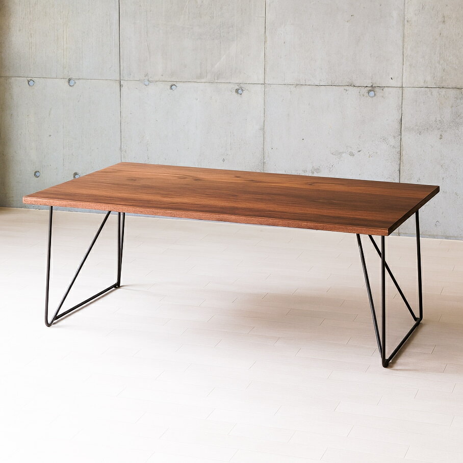 ダイニングテーブル ウォールナット 無垢材 天然木 北欧 ナチュラル おしゃれ 無垢天板 アイアン脚 140..