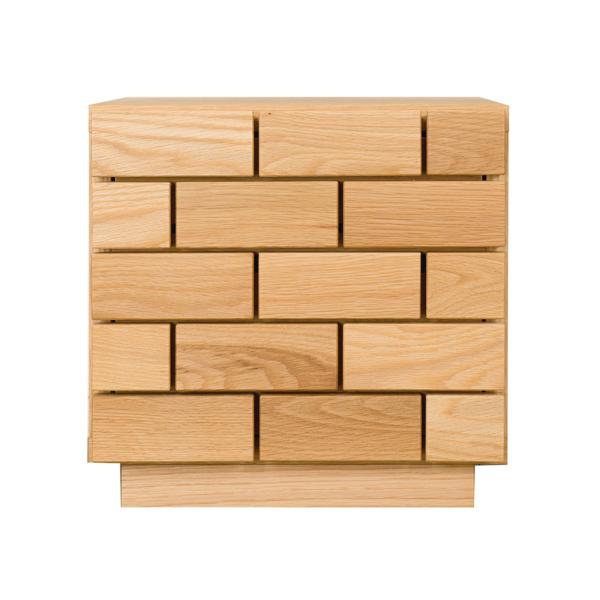樂天商城 - サイドチェスト タンス 箪笥 無垢 天然木 幅40 ブロック モザイク オーク 小型 モダン 職人