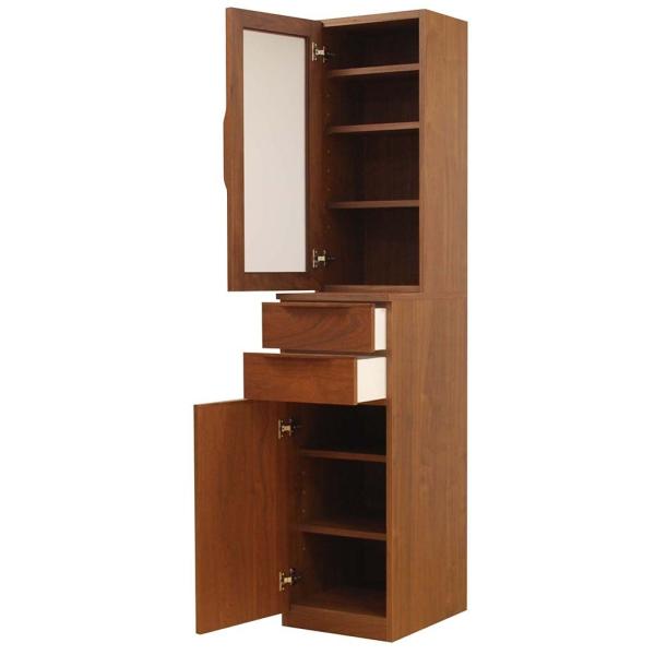 Cupboard - キャビネット 幅40 カップボード 食器棚 無垢 W400 モダン おしゃれ ウォールナット 大川家具 ガラス戸
