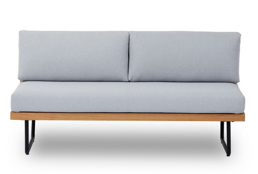 ソファ ダイニングソファー 北欧 おしゃれ 二人掛け 幅150 アームレス 肘無し 片肘 グレー ファブリッ..