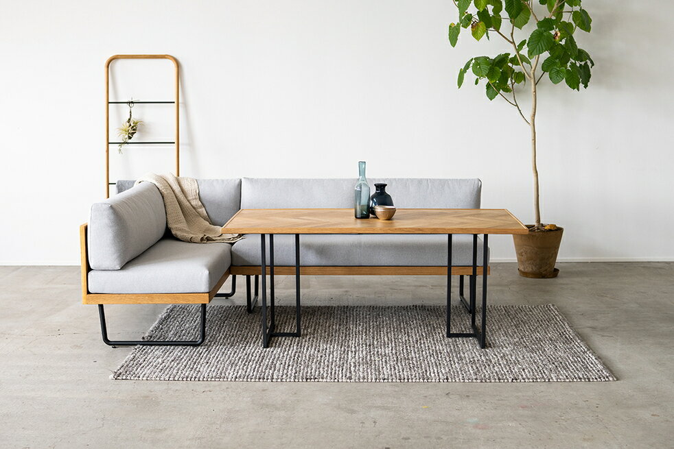 ソファ ダイニングソファー 北欧 おしゃれ 二人掛け 幅150 アームレス 肘無し 片肘 グレー ファブリック 布 シンプル コンパクト 収納家具 インテリア家具 リビング収納 木目調 空間演出 インテリア性 便利 シンプルデザイン 幅広タイプ 省スペー 北欧デザイン 省スペ [2]