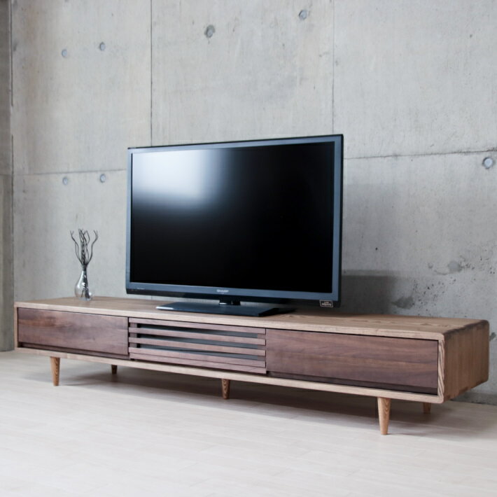 乐天商城 - テレビ台 ロータイプ 無垢 180 匠デザインTVボード ロータイプ 180cm 北欧 ダーク ブラウン テレビボード tv台 ローボード ナチュラル 木製 幅180 おしゃれ モダン ウォールナット タモ 天然木 50型 55型 60型 収納 引き出し レトロ 完成品 高級家具 低い