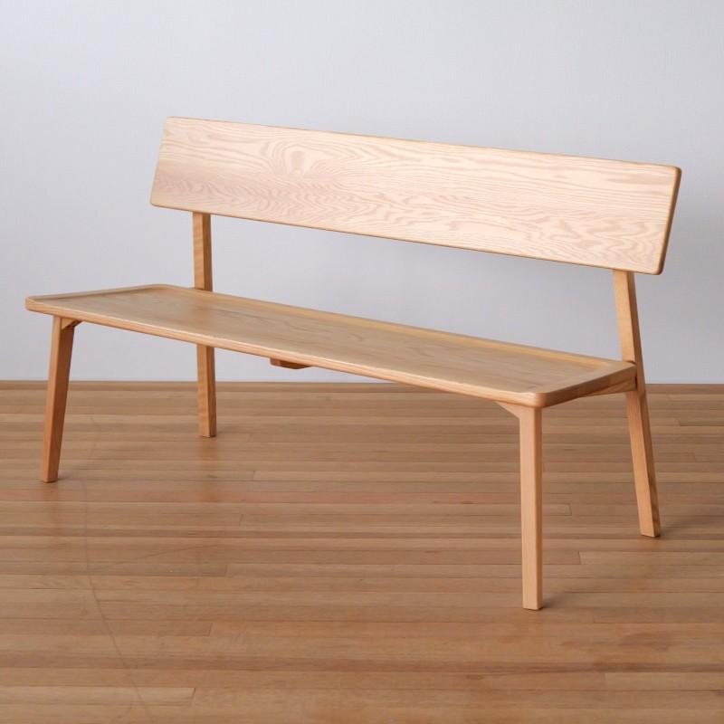 ベンチ 木製 オーク 無垢材 天然木 北欧 ナチュラル おしゃれ ダイニングベンチ 背付き 140 2人 3人 シ..