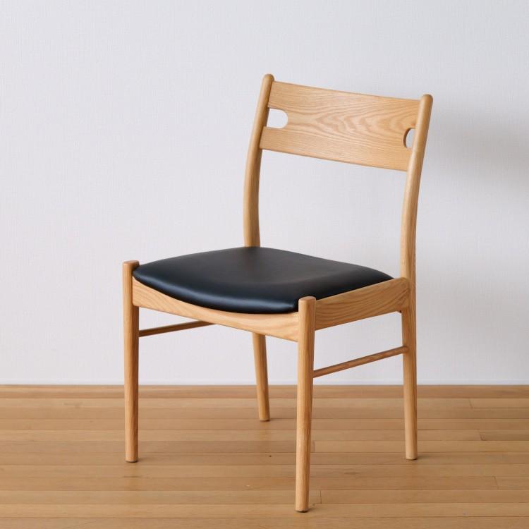 チェア 木製 オーク 無垢材 天然木 北欧 ナチュラル おしゃれ ダイニング用 食卓 シンプル 革 合皮 ビ..