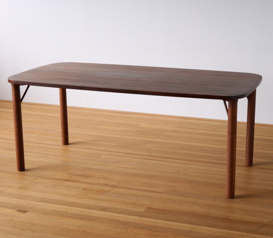 ダイニングテーブル 150 ウォールナット 無垢材 木製 天然木 北欧 ナチュラル おしゃれ 4本脚 長方形 4..