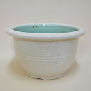 信楽焼 めだか鉢 睡蓮鉢 陶器 メダカ鉢 和風 水鉢 ガーデニング 金魚鉢 水草鉢 ホワイト 日本製 国産 送料無料 通販 白カスミ千段水鉢(13号) 【kmy...