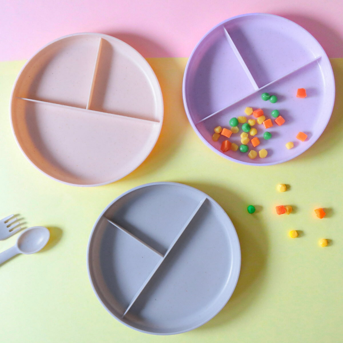 ランチプレート 18.5cm キッズ ユニバーサル ( 食洗機対応 電子レンジ対応 仕切り皿 ランチ皿 子ども用食器 ワンプレート 皿 食器 お皿 仕切り 丸 ...