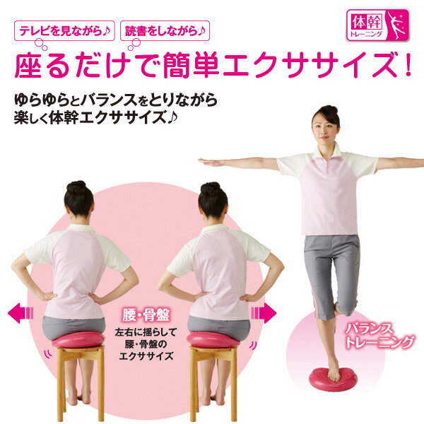 エクササイズ 骨盤バランスクッション 空気入れ付き 体幹トレーニング 室内 運動 （ 体幹ディスク 体幹クッション フィットネス トレーニング ヨガ 体幹 シェイプアップ ピラティス 筋トレ ）【39ショップ】格安セール情報　楽天　通販