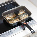 魚焼き フライパン IH対応 IHゴールドマーブル魚焼きパン フタ付き ( ガス火 IH 対応 フィッシュグリル オーバルフライパン ガラス蓋 波型 フッ素加工...
