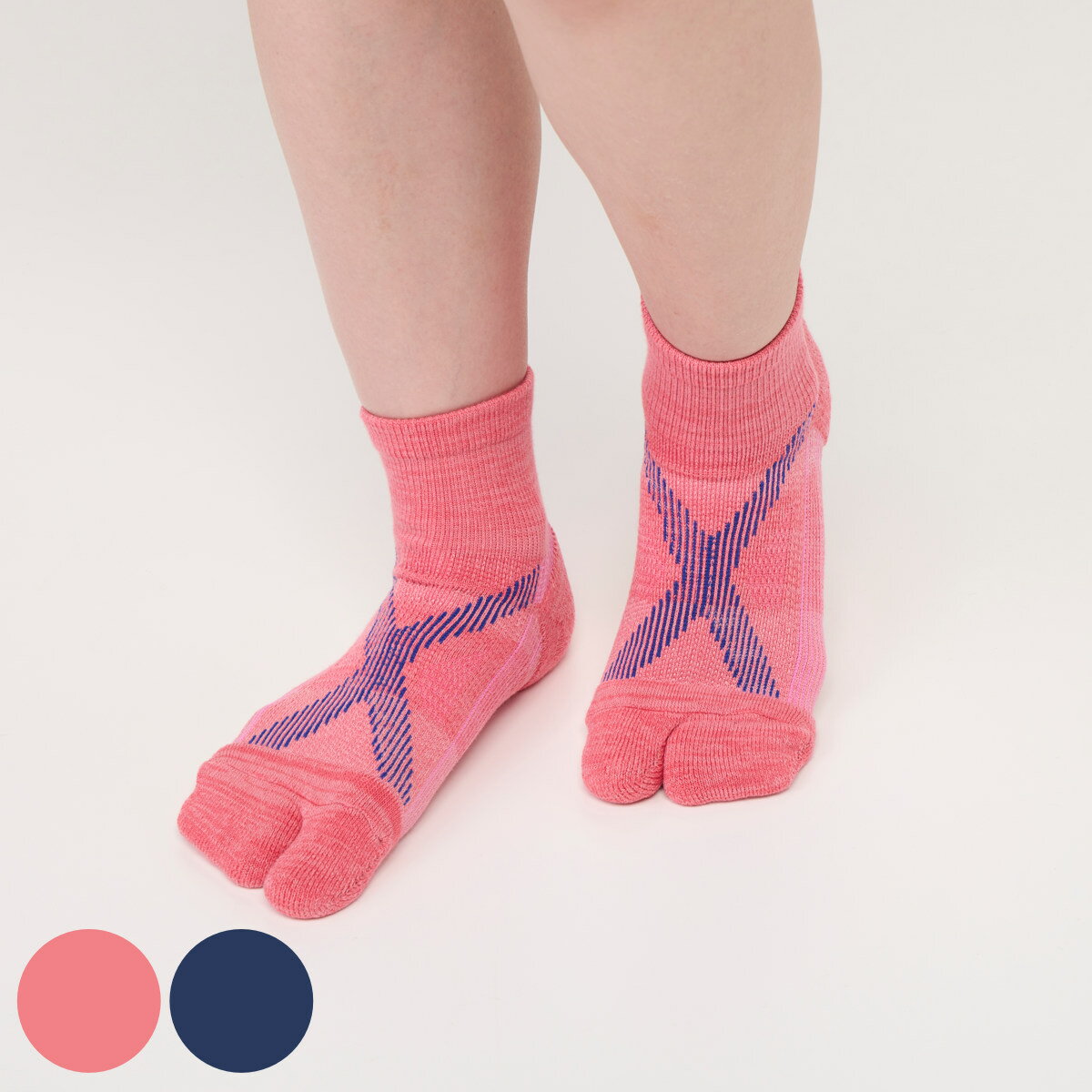 靴下 足袋型 ウォーキング靴下 （ 22～24cm 24～26cm ソックス くつ下 ウォーキングソ ...