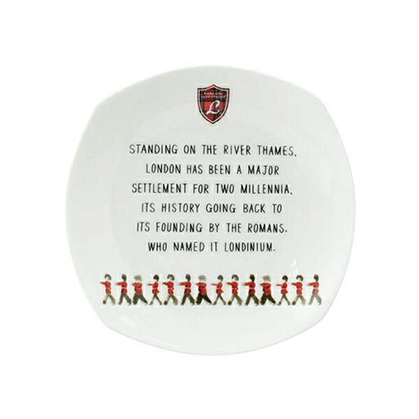 プレート 19cm 洋食器 LONDON ダイアン・ハリソン 3枚セット 赤 （ ボーンチャイナ 電子レンジ対応 食器 イギリス 器 皿 中皿 オシャレ ）【39ショップ】