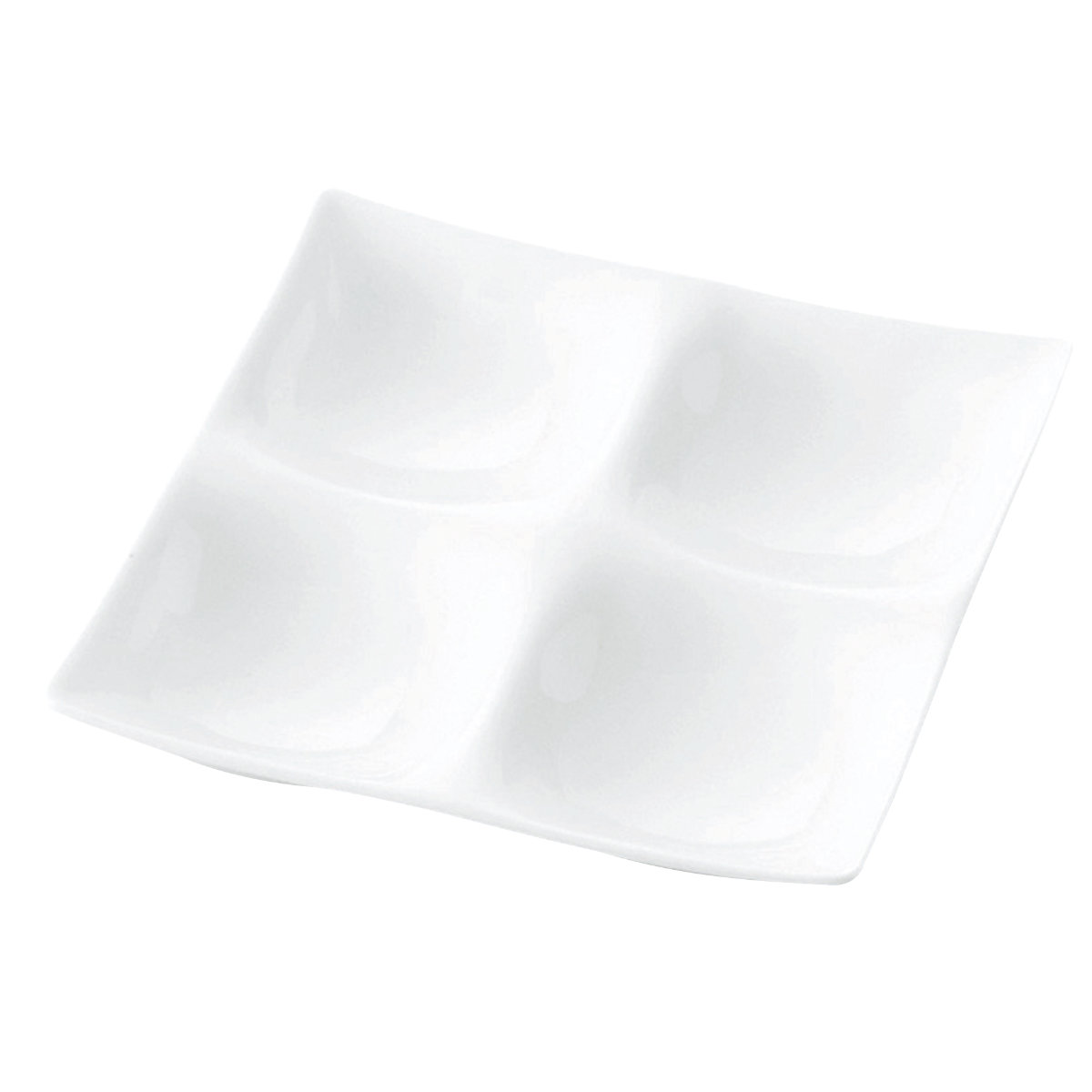 Rakuten - 皿 コワケ 4つ仕切り皿 白磁 1枚/5枚 （ プレート お皿 食器 17.1cm 食洗機対応 電子レンジ対応 磁器 日本製 副菜 煮物鉢 角 小皿 おしゃれ 和モダン ）【39ショップ】