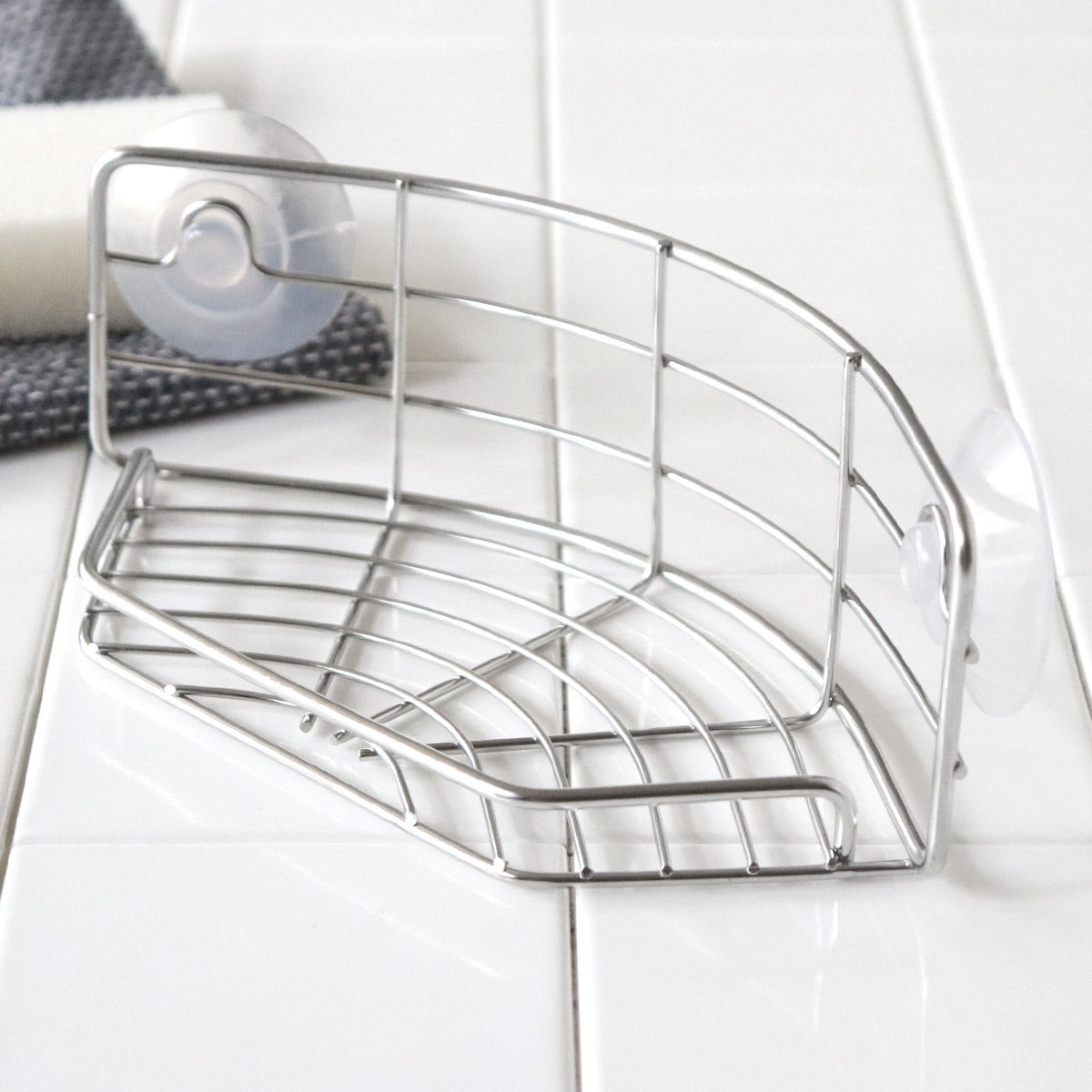 工房アイザワ ながしこもの スポンジラック シンクポケット コーナー用 ( aizawa シンク上 吸盤 日本製 ステンレス アイザワ 水切り スポンジ置き コ...