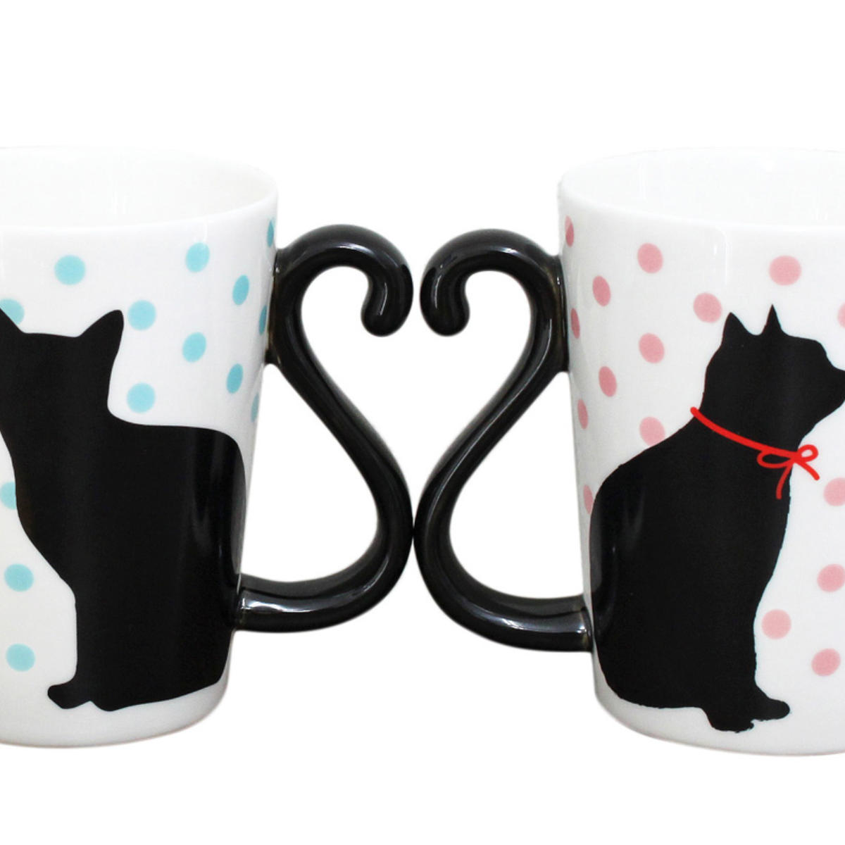 マグカップ 300ml ツインマグ （ 電子レンジ対応 食洗機対応 磁器 マグ コップ マグコップ 猫 ネコ ねこ ペア ペアマグ ペアセット ペアコップ かわいい ）【39ショップ】