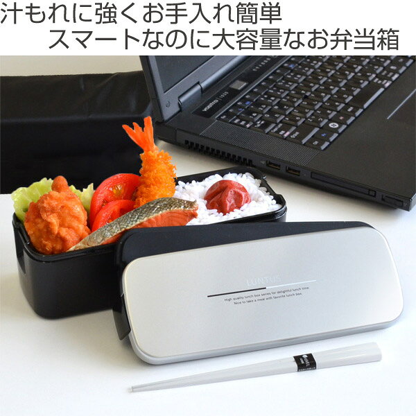 お弁当箱　1段　メンズ　ランチボックス　スリム　810ml　食洗機対応　電子レンジ対応　箸付　バッグ付き （ 弁当箱 ランチボックス 一段弁当箱 シリコン製 シール蓋 ランチベルト付き 男性用 ビジネスバッグ セット ）【5000円以上送料無料】