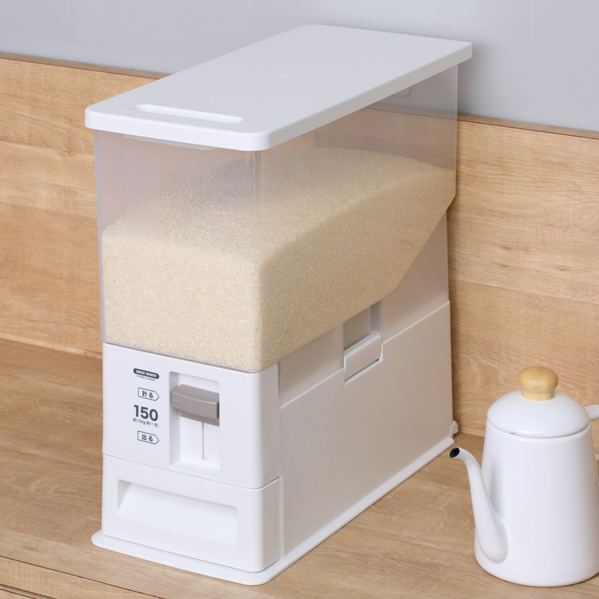 米びつ 計量米びつ 10kg用 12kg （ 1合計量 10kg スリム 組立式 無洗米兼用 ライスストッカー 米櫃 ラ..