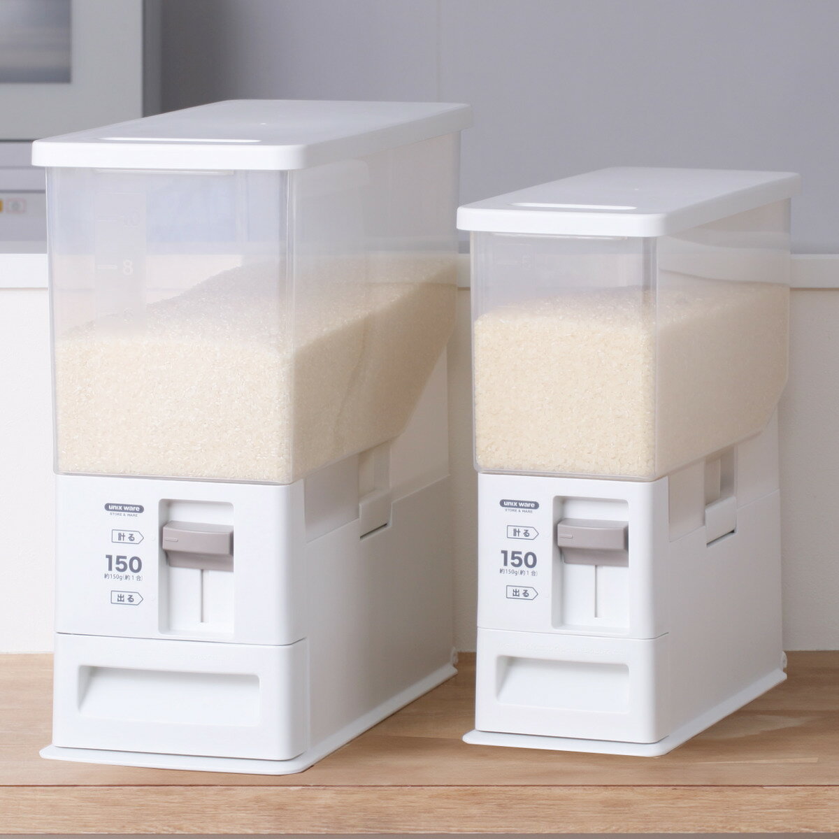 米びつ 計量米びつ 6kg 12kg 丸洗いOK 無洗米対応 （ 5kg 10kg スリム 1合計量 組立式 無洗米兼用 ライスストッカー 米櫃 ライスボックス おすすめ こめびつ シンク下 洗える 残量見える お米 コメ 収納 保存容器 レバー 計量 1合 ）【39ショップ】