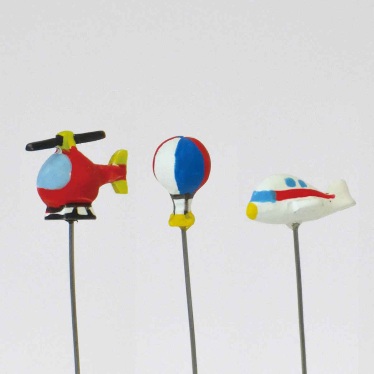 ガーデンピック ミニピック ヘリコプター 気球 飛行機 3種セット （ ピック ガーデニング雑貨 園芸 ガーデニング用品 乗り物 フラワーピック レジン インテリア 小さい 鉢植え オーナメント おしゃれ ） 【39ショップ】