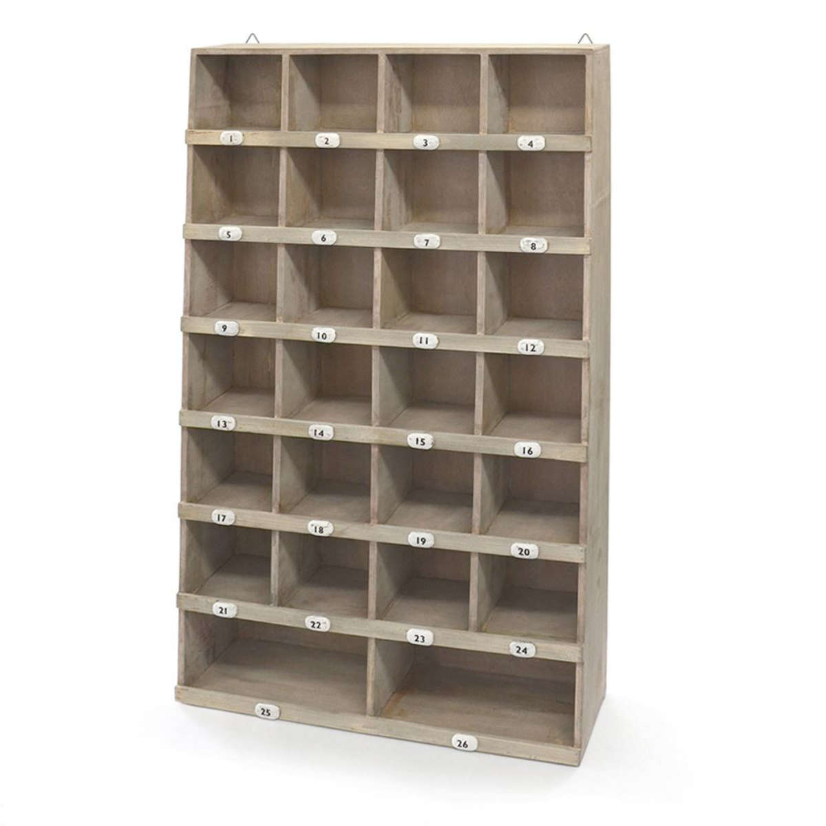 ガーデニング収納 コレクションボックス ナンバー26 ( 送料無料 壁掛け ウォールシェルフ ラック シェルフ 収納 置き型 木製 26マス ディスプレイ イン...
