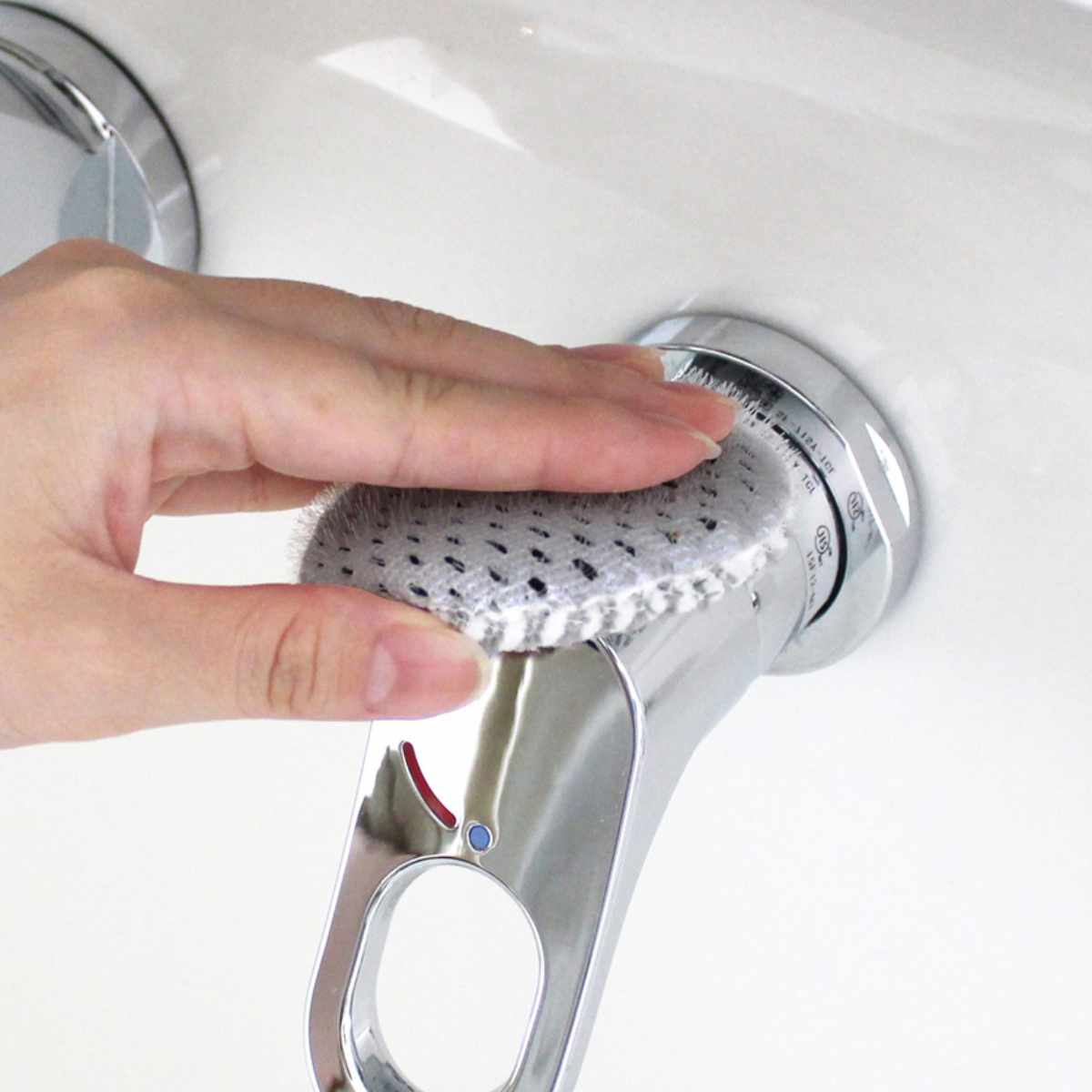 洗面台スポンジ ブラシ 両面使える 洗面台掃除 （ シンク 水回り掃除 ミニスポンジ 洗面所掃除 小さい ..