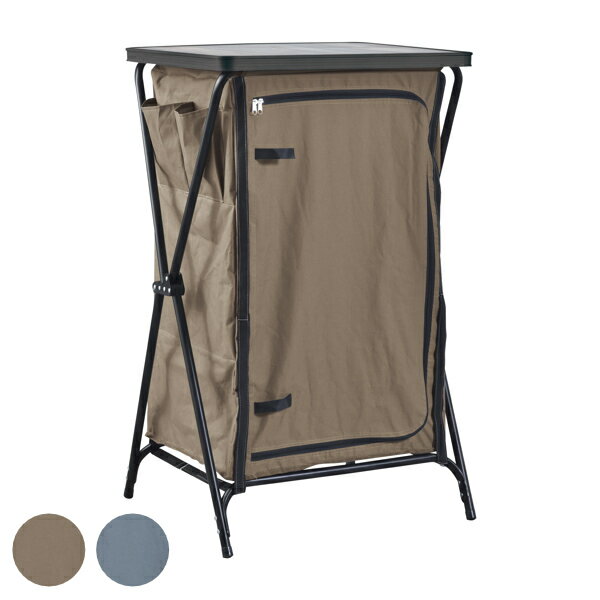 アウトドア キャビネット 3段 コンパクト フォールディングキャビネット3D （ 送料無料 棚 ラック シェルフ 台 収納棚 折りたたみ 収納袋付き スリム 三段 軽量 キャンプ道具 食材 収納 おしゃれ キャンプ ポータブル ） 【39ショップ】のサムネイル