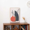 アートパネル 40×60cm 抽象 北欧 ( 絵画 絵 アート インテリア 額 額入り 壁掛け 木目調 A2サイズ モダン 抽象画 ポスター アートフレーム アートポスター ウォールアート パネル 額付き 額縁 壁飾り リビング イメージ )【39ショップ】
