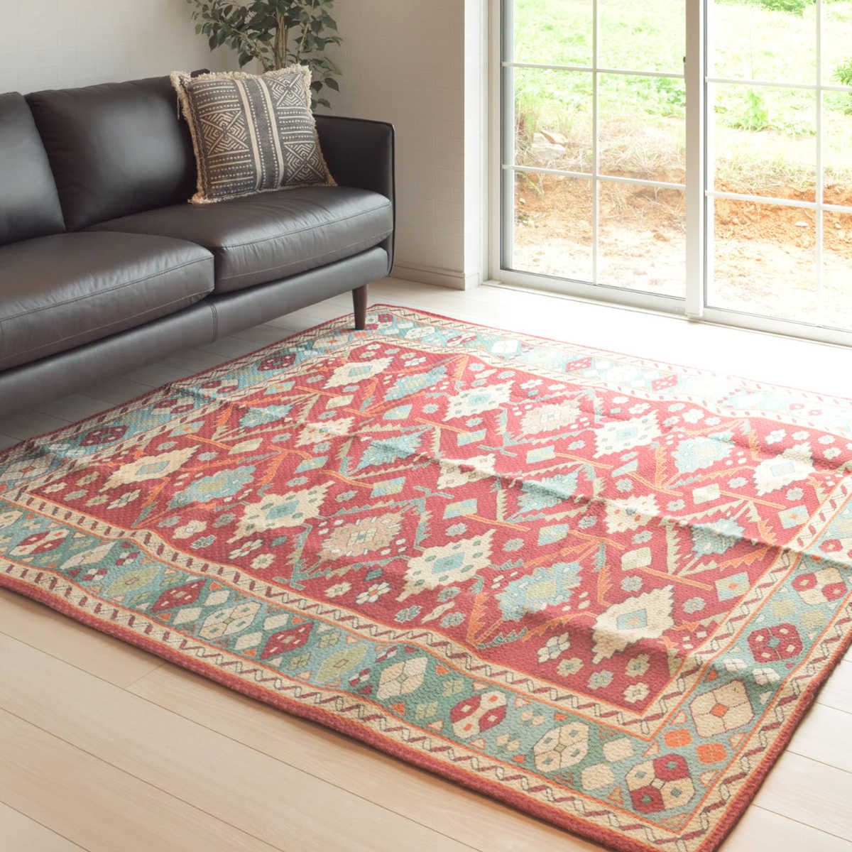 ラグ ラグマット 230×170cm TTR-169B （ カーペット 絨毯 マット キリム調 アンティーク風 滑り止め オールシーズン 1年 床暖房 床暖 ホットカーペット 対応 華やか ）【39ショップ】