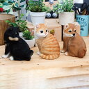 ガーデンオーナメント 犬 猫 呼んだ? ( ガーデニング オーナメント ディスプレイ 飾り 置く ガーデンマスコット いぬ ねこ 玄関 エントランス 庭 ガーデ...
