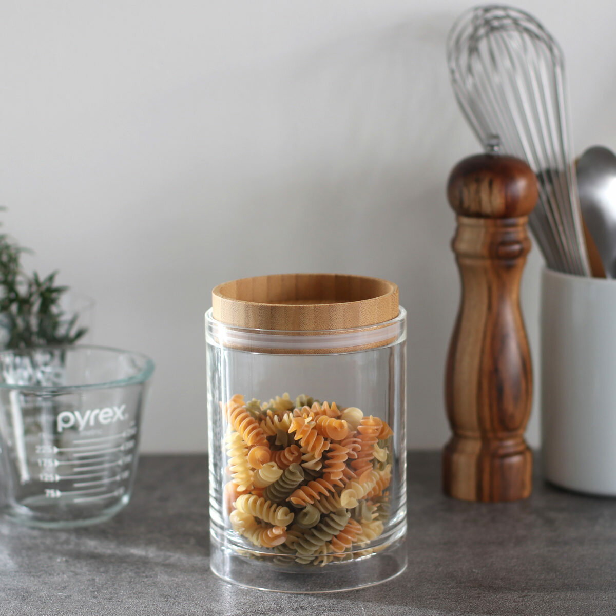 保存容器 850ml 重なるキャニスター バンブー （ キャニスター 密閉 プラスチック 0.85L 竹 保存 容器 ..