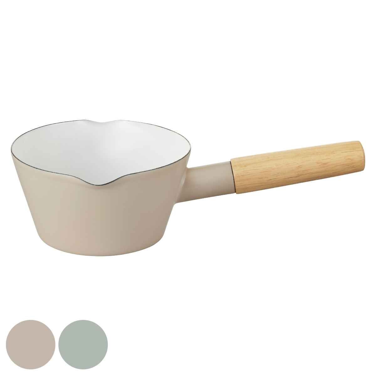 BRUNO ホーローミルクパン 14cm IH対応 富士ホーロー （ ブルーノ BRUNO×FUJIHORO ガス火対応 ミルクパン 片手鍋 小ぶり 軽い 14センチ 片手なべ 小鍋 ホーロー鍋 琺瑯鍋 ほうろう鍋 両口鍋 ミニ 小さい おしゃれ ）【39ショップ】