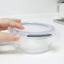 保存容器 400ml 耐熱ガラス保存容器 3個入 ラウンド ( ガラス 密閉 電子レンジ対応 食洗機対応 オーブン対応 4点ロック 丸型 耐熱容器 保存 容器 ...