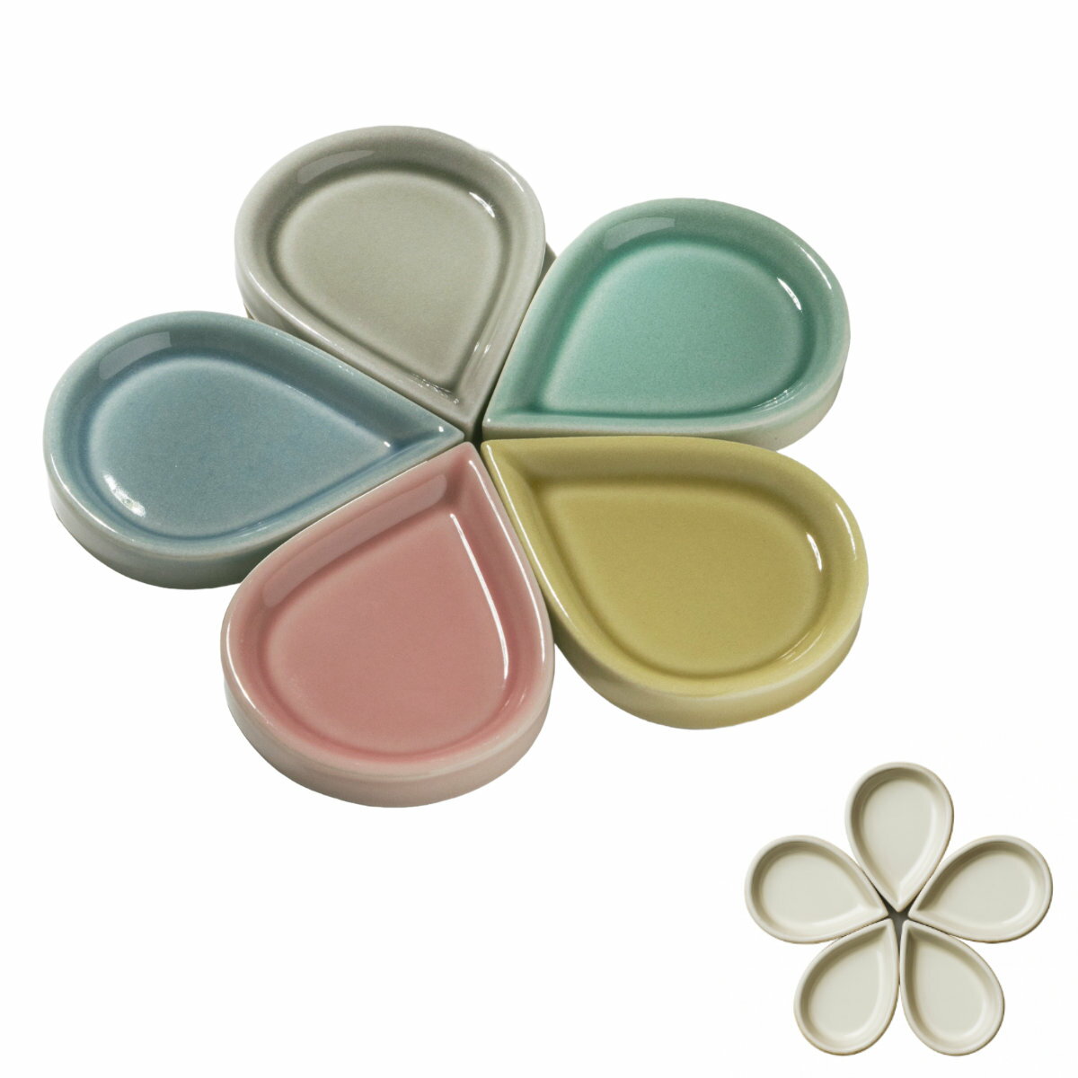 皿豆皿しずく5枚セット