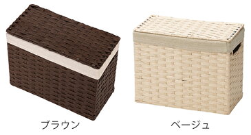 収納 バスケット ペーパーバスケット フタ付き 58-91 約 幅33×奥行16×高さ26cm ( 収納かご カゴ 籠 小物入れ 小物収納 収納ケース 蓋付き リビング 卓上収納 トイレ トイレットペーパー入れ )【39ショップ】