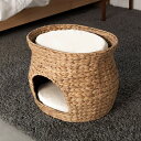 猫ベッド ヒヤシンス ちぐら 2段 天然素材 ( ペット用バスケット ペットベッド ペットハウス 犬用 猫用 ペット用 クッション付き コンパクト おしゃれ ベ...