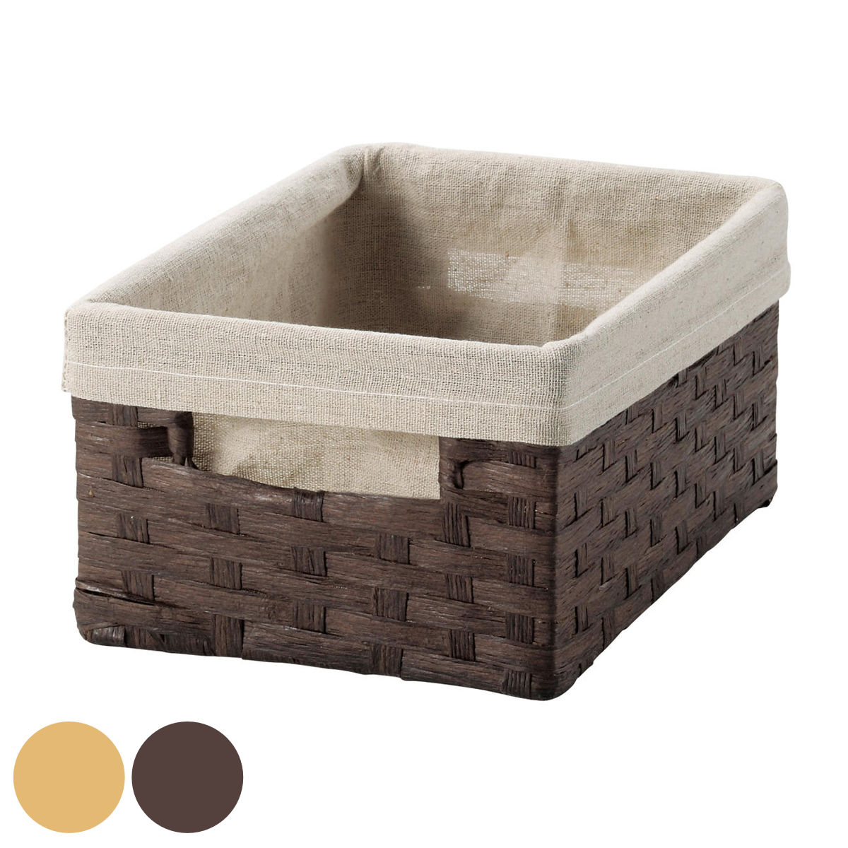カゴ 収納ボックス ペーパー バスケット 布付き 収納 幅18×奥行26×高さ12cm （ 収納ケース 小物収納 卓上 小物 卓上収納 インナーボックス 棚上収納 ナチュラル かご 籠 カラーボックス 衣類収納 リビング収納 ）【39ショップ】