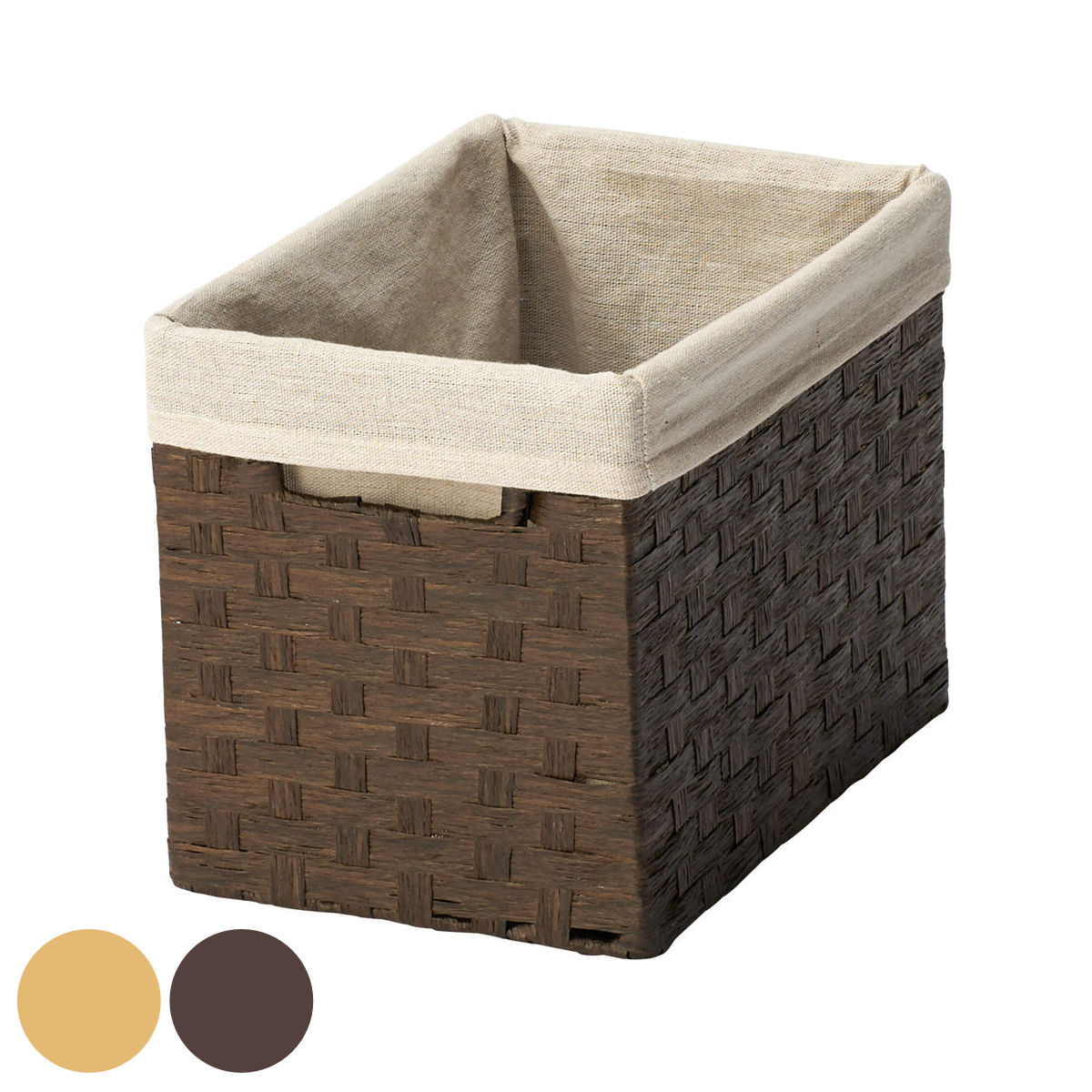 カゴ 収納ボックス ペーパー バスケット 布付き 収納 幅18×奥行26×高さ20cm （ 収納ケース 小物収納 卓上 小物 卓上収納 インナーボックス 棚上収納 ナチュラル かご 籠 カラーボックス 衣類収納 リビング収納 ）【39ショップ】