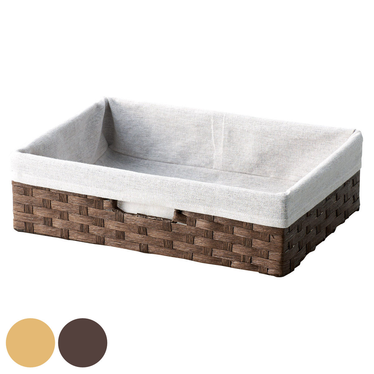 カゴ 収納ボックス ペーパー バスケット 布付き 収納 幅36×奥行26×高さ10cm （ 収納ケース 小物収納 卓上 小物 卓上収納 インナーボックス 棚上収納 ナチュラル かご 籠 カラーボックス 衣類収納 リビング収納 ）【39ショップ】