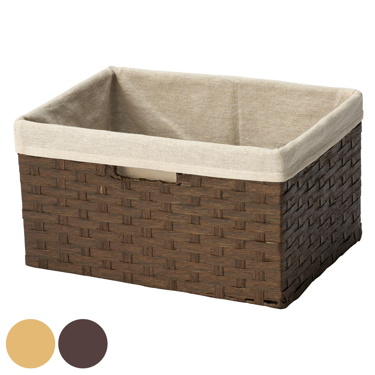 カゴ 収納ボックス ペーパー バスケット 布付き 収納 幅36×奥行26×高さ20cm （ 収納ケース 小物収納 卓上 小物 卓上収納 インナーボックス 棚上収納 ナチュラル かご 籠 カラーボックス 衣類収納 リビング収納 ）【39ショップ】
