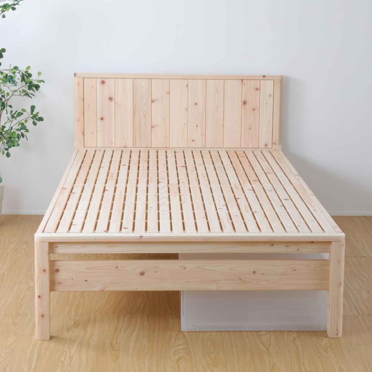 繊細すのこベッド セミダブル 国産ひのき 簡単組立 天然木 日本製 （ すのこベッド 国産 ひのき すのこ ベッド 高さ調節 木製 ベッドフレーム ベット ヒノキ 檜 桧 頑丈 丈夫 耐久性 大容量 ベッド下 収納 耐荷重 ナチュラル ）【39ショップ】(3)