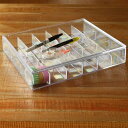 クリアケース ふた付き 18分割 透明 プラスチック 収納 デスコシリーズ ( 幅31.9×奥行24×高さ6.1cm 小物収納 仕切り付き 小物入れ 卓上収納 ...
