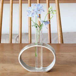 花瓶 アルミハンギングガラスベース オーバル サントリナ
