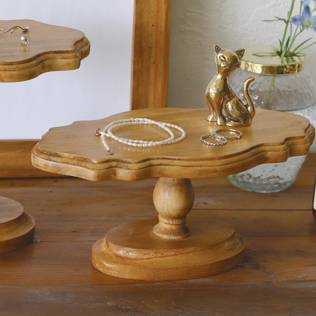 アクセサリースタンド ナインマーケ パイン デコレーションスタンドL ( ディスプレイ コレクション スタンド テーブル 飾り台 収納 オブジェ 天然木 Lサイ...