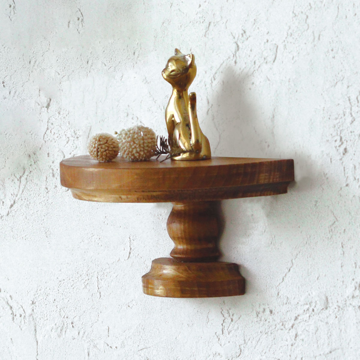 棚 壁付け ナインマーケ パインウォールスタンドシェルフ S 木製 （ ウォールシェルフ 幅15×奥行7.2×高..