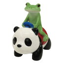 置き物 パンダの乗り物にのるカエル Copeau ( コポー カエル コポタロウ 置物 玄関 かえる 蛙 グッズ マスコット ミニチュア 雑貨 オーナメント インテリア 飾る かわいい 可愛い オブジェ リビング 卓上 机上 小さい ミニ ) 【39ショップ】