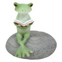 置き物 読書するカエル Copeau コポー ( カエル コポタロウ 置物 玄関 かえる 蛙 グッズ マスコット ミニチュア 雑貨 オーナメント インテリア 飾る かわいい 可愛い オブジェ リビング 卓上 机上 小さい ミニ ) 【39ショップ】