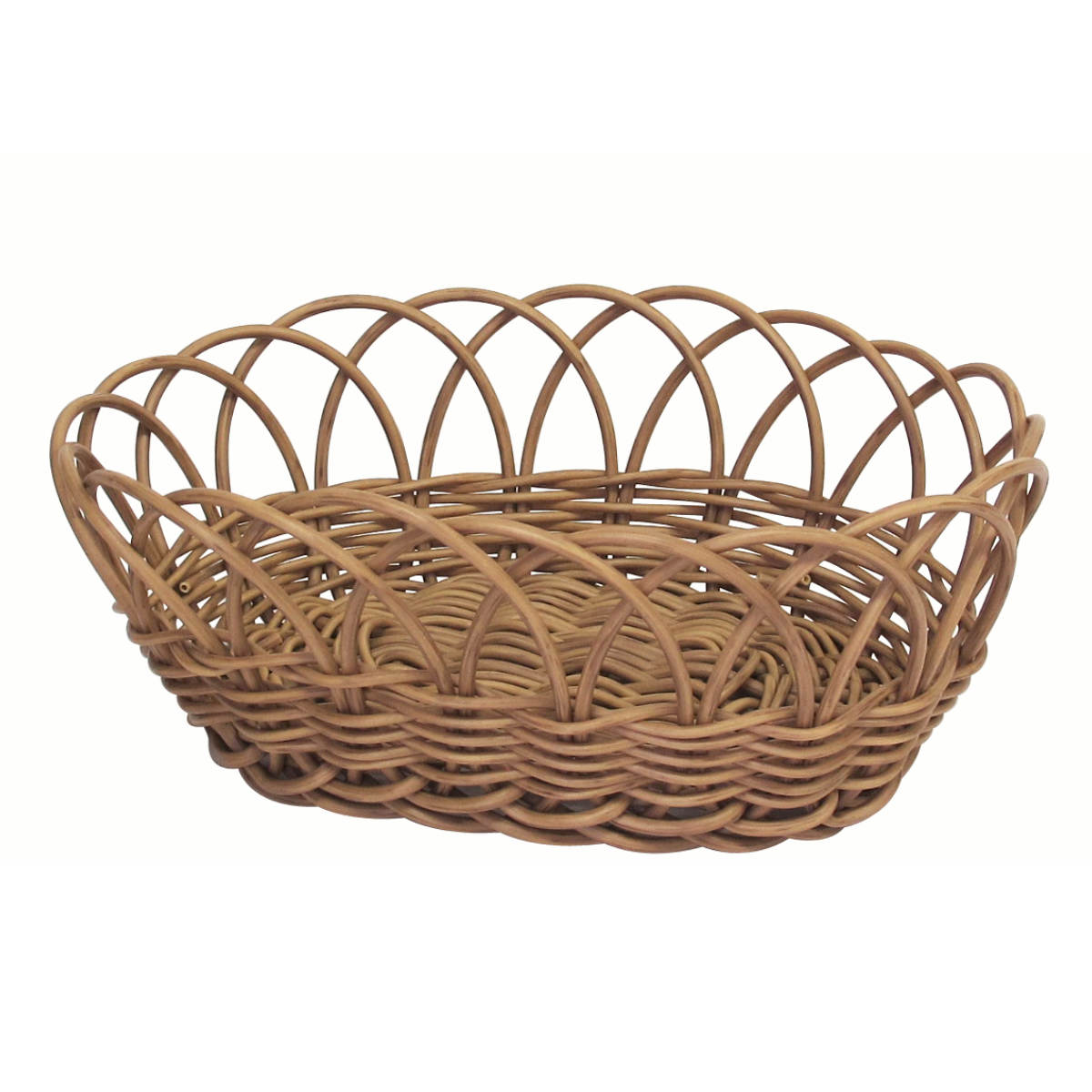 Towc トーク フェイクラタンバスケット フルーツカゴ Sサイズ （ バスケット かご カゴ ラタン風 水洗い 幅24×奥行13.5×高さ10cm 収納 オーバル 小物収納 小物入れ 丸型 籐かご風 おしゃれ ラウンド 楕円 キッチン リビング ） 【39ショップ】