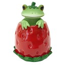 コポー イチゴからひょっこり カエル 置物 ( Copeau 置き物 コポタロウ かえる 蛙 グッズ マスコット ミニチュア 雑貨 オーナメント インテリア 玄関 飾る かわいい 可愛い オブジェ リビング 卓上 机上 小さい デスク )【39ショップ】